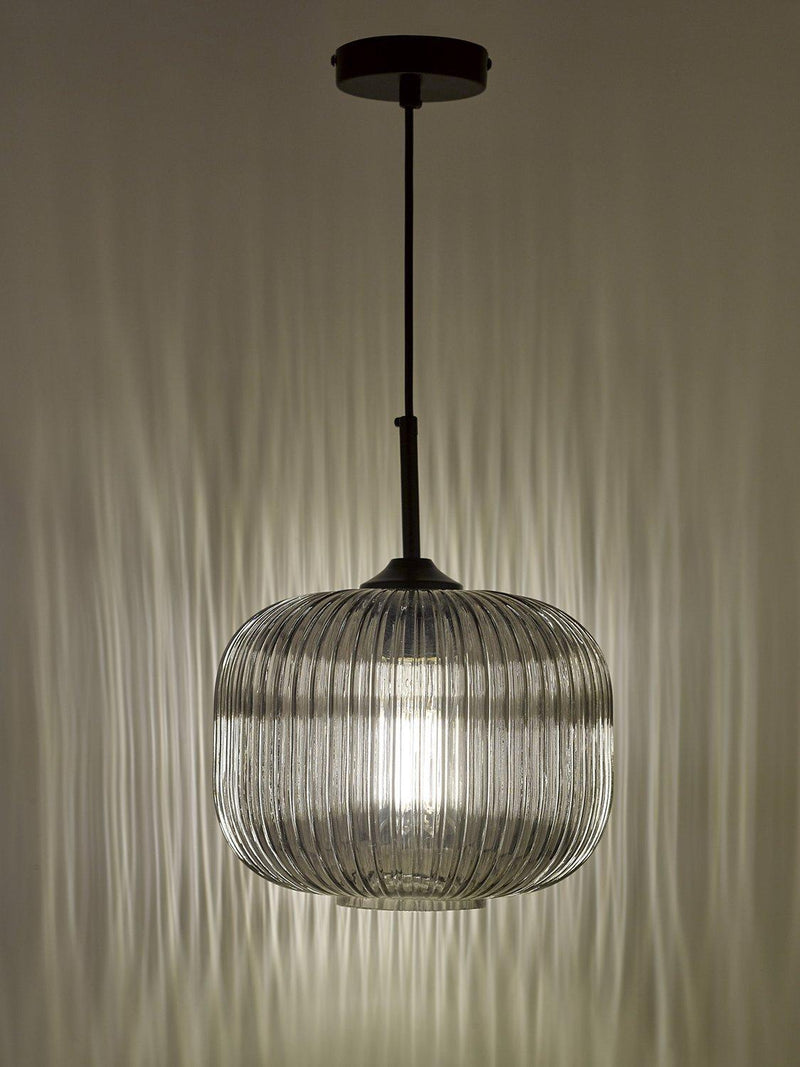 Där Demarius smoked glass pendant light, imported from the UK