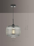 Där Demarius smoked glass pendant light, imported from the UK