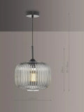 Där Demarius smoked glass pendant light, imported from the UK
