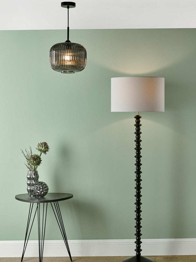 Där Demarius smoked glass pendant light, imported from the UK