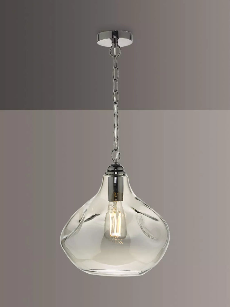 Där smoked glass pendant light with black chrome details (British brand)