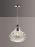 Där smoked glass pendant light with black chrome details (British brand)