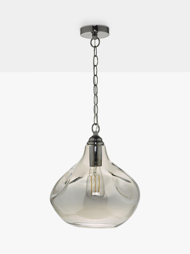 Där smoked glass pendant light with black chrome details (British brand)
