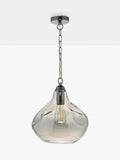 Där smoked glass pendant light with black chrome details (British brand)