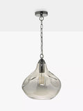 Där smoked glass pendant light with black chrome details (British brand)