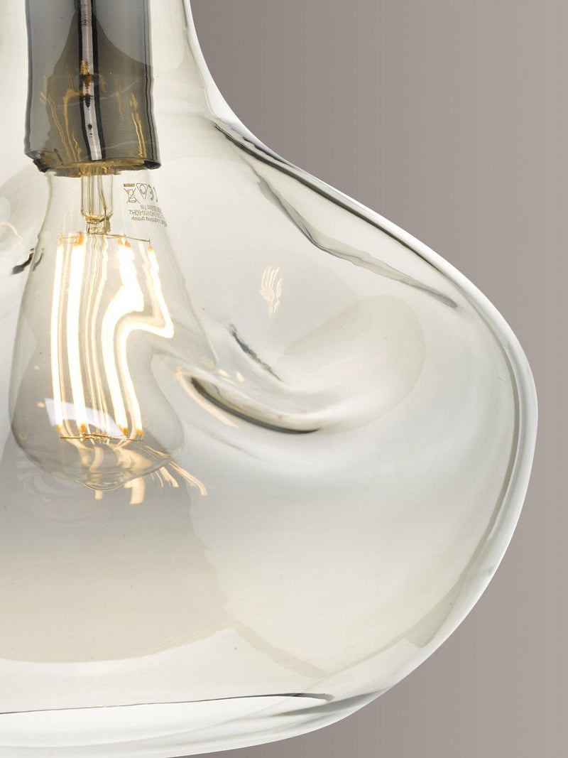 Där smoked glass pendant light with black chrome details (British brand)