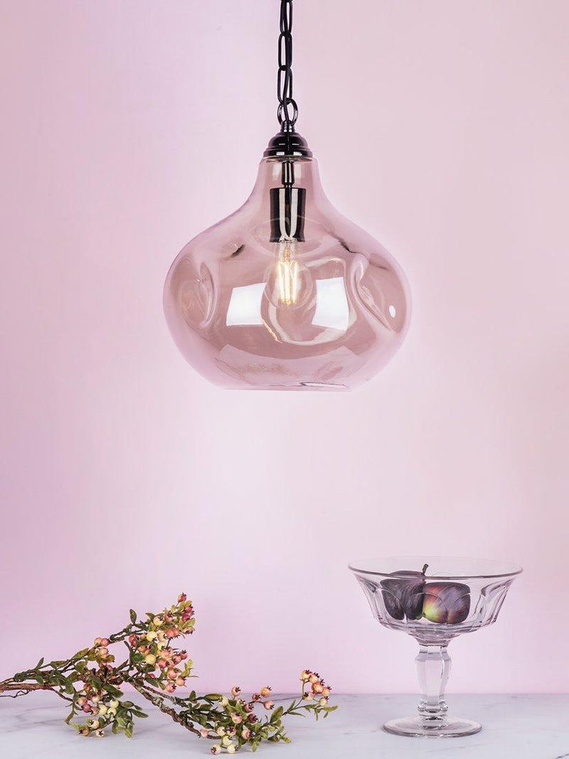 Där smoked glass pendant light with black chrome details (British brand)