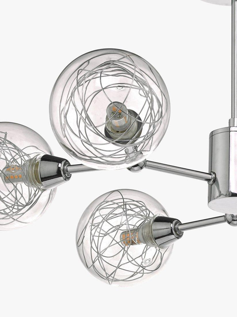 Där Tyka semi flush ceiling light polished chrome, imported from the UK