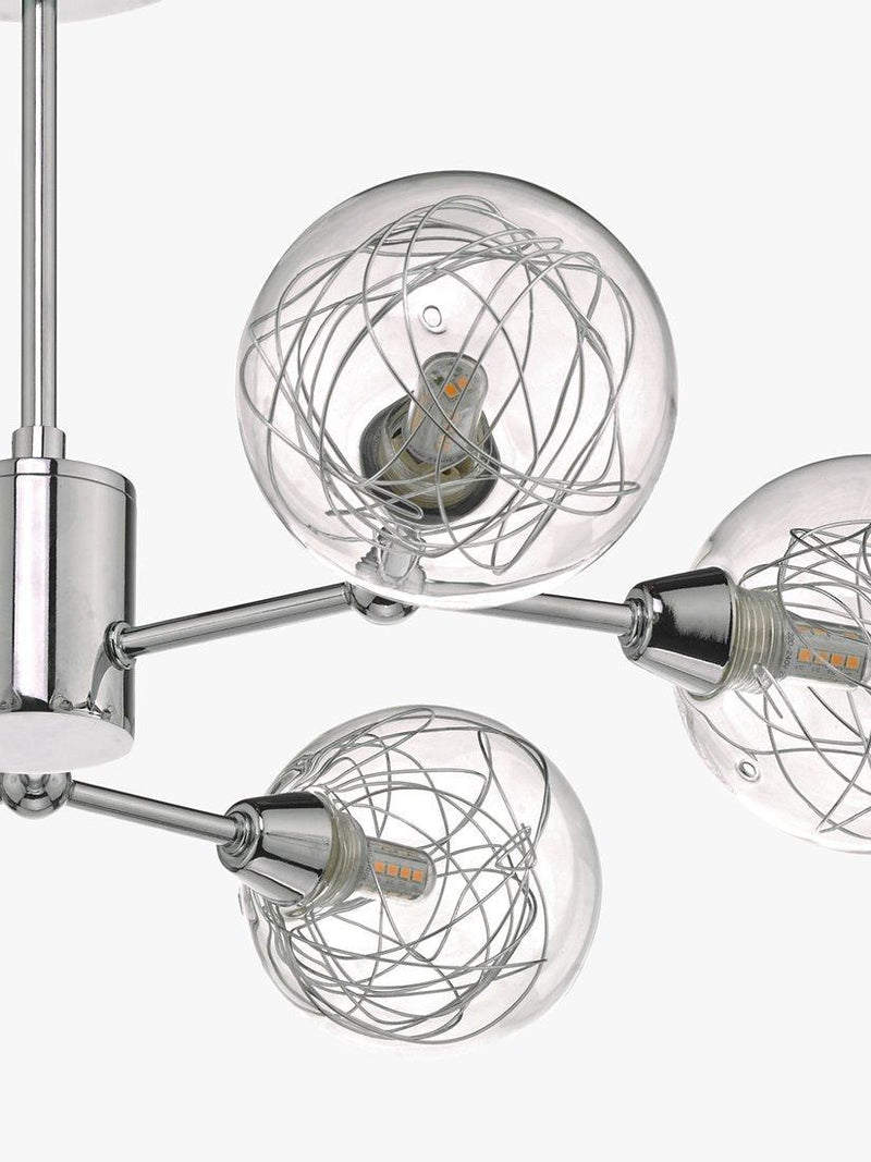 Där Tyka semi flush ceiling light polished chrome, imported from the UK