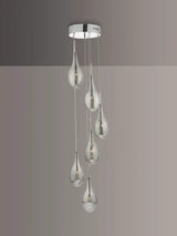 John Lewis Där Seta 6 Glass Pendant Cluster Ceiling Light, Polished Chrome- Buy online at McGrocer