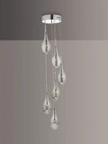 Där Seta cluster pendant ceiling light with smoked glass shades - British product