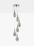 Där Seta cluster pendant ceiling light with smoked glass shades - British product