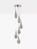 Där Seta cluster pendant ceiling light with smoked glass shades - British product