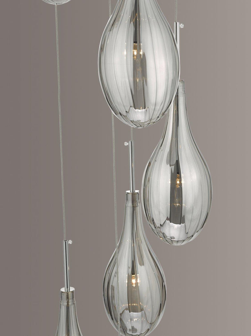 Där Seta cluster pendant ceiling light with smoked glass shades - British product