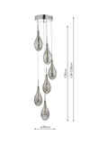 Där Seta cluster pendant ceiling light with smoked glass shades - British product