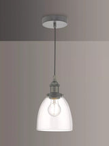John Lewis Där Arvin Glass Pendant Ceiling Light, Antique Chrome- Buy online at McGrocer