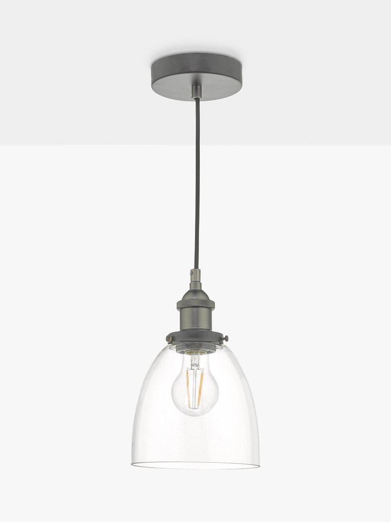 Där Arvin pendant light antique chrome glass (British brand)