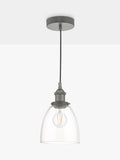 Där Arvin pendant light antique chrome glass (British brand)