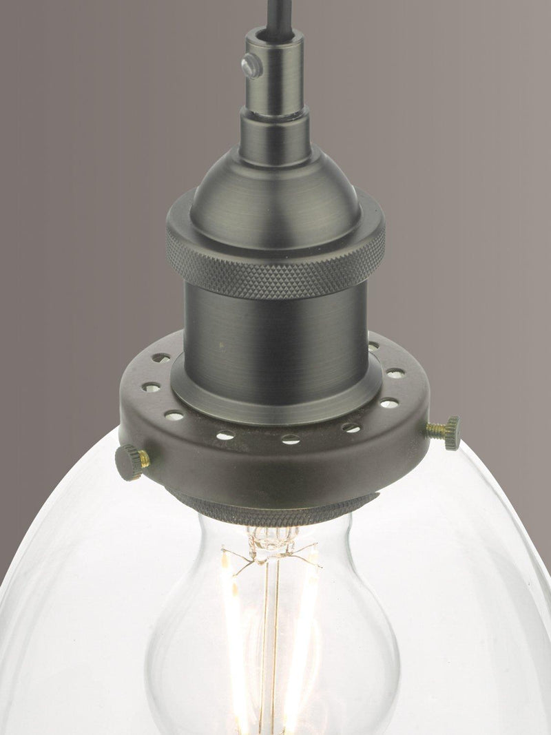 Där Arvin pendant light antique chrome glass (British brand)
