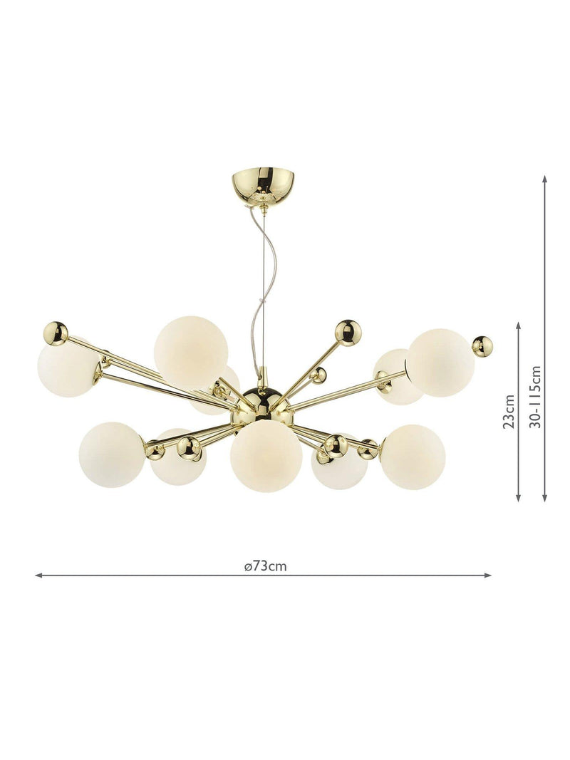 Där oversized ceiling light in polished gold, imported from the UK
