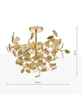 Där Yadira gold leaf semi flush ceiling light - British product