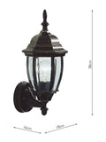 Där Hambro outdoor wall light black/gold cast aluminium (British brand)