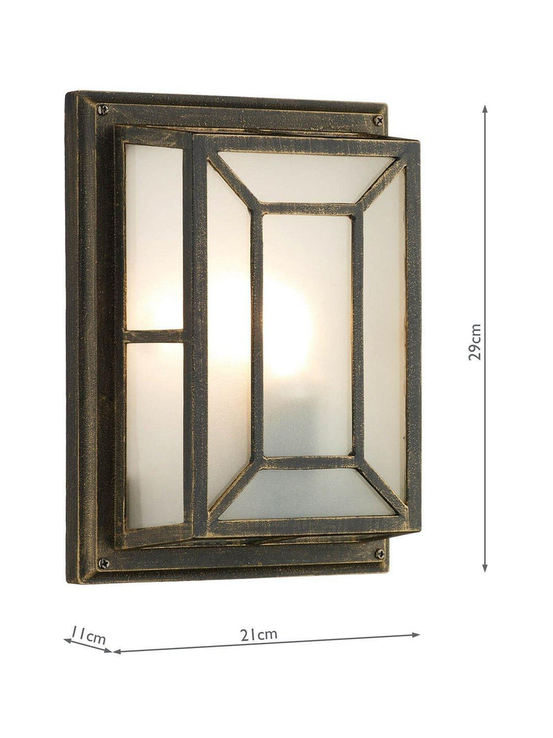 Där outdoor wall light black gold IP44, UK version