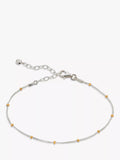 Monica Vinader Mixed Fine Bead Chain Bracelet Silver Gold 190mm - British product
