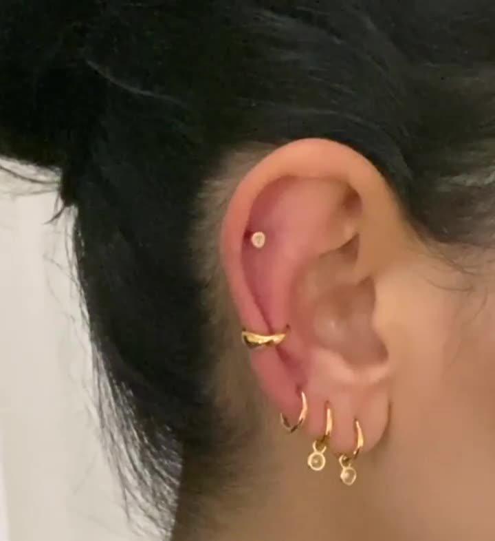 Monica Vinader mini gem huggie drop earrings - British product