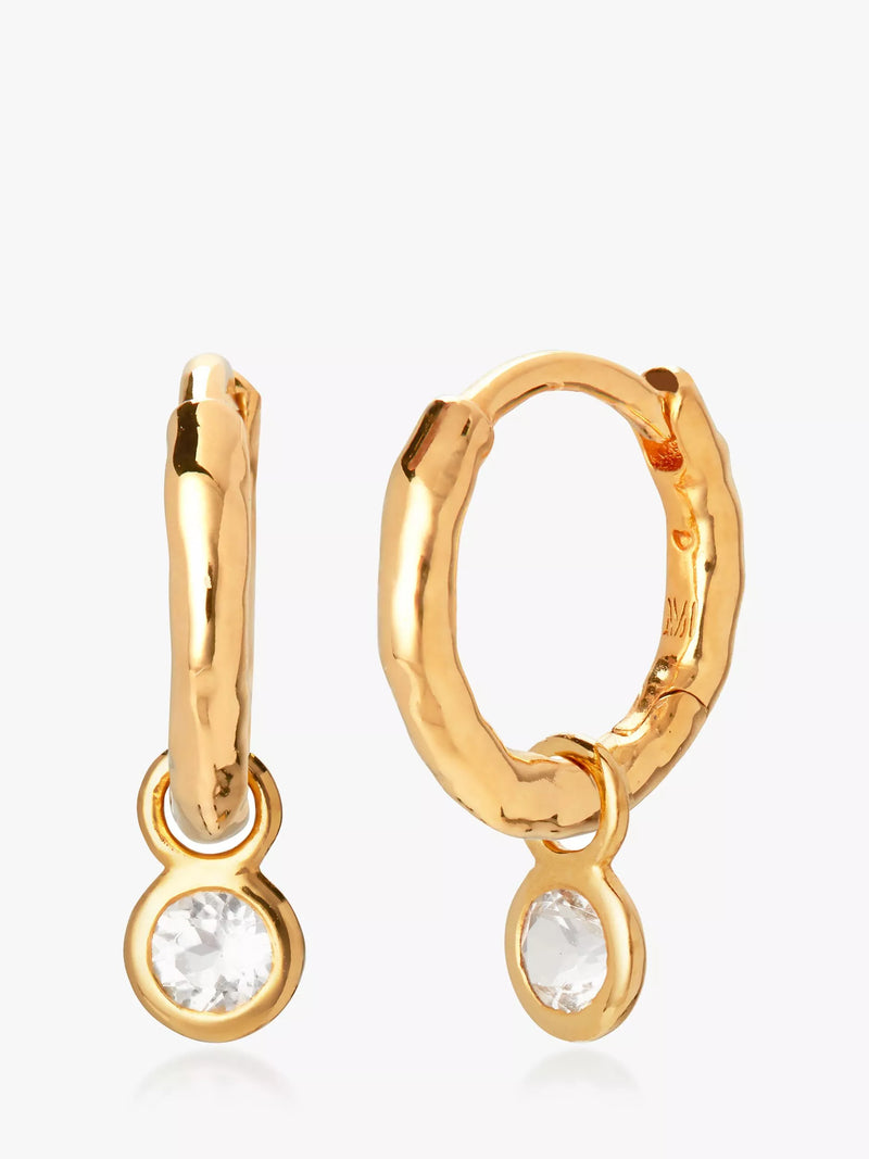 Monica Vinader mini gem huggie drop earrings - British product