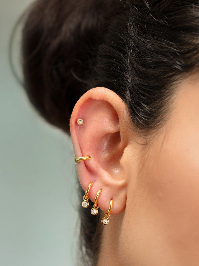 Monica Vinader mini gem huggie drop earrings - British product