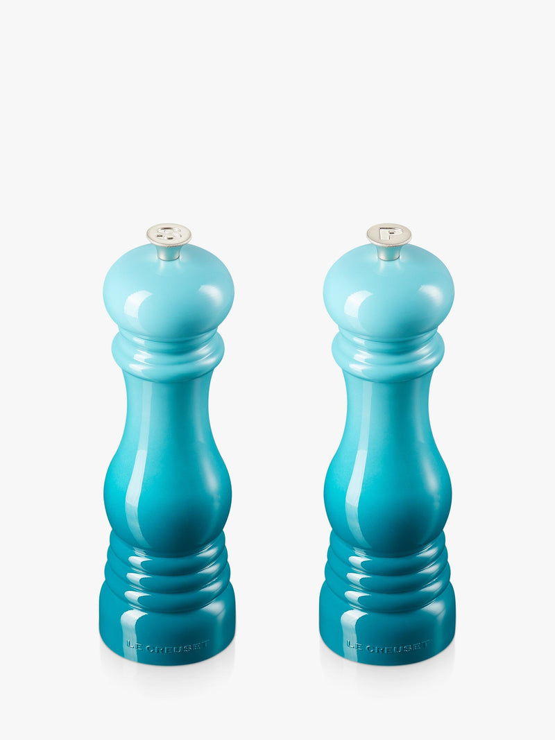 Le Creuset salt and pepper mills classic set of 2 teal (British brand)