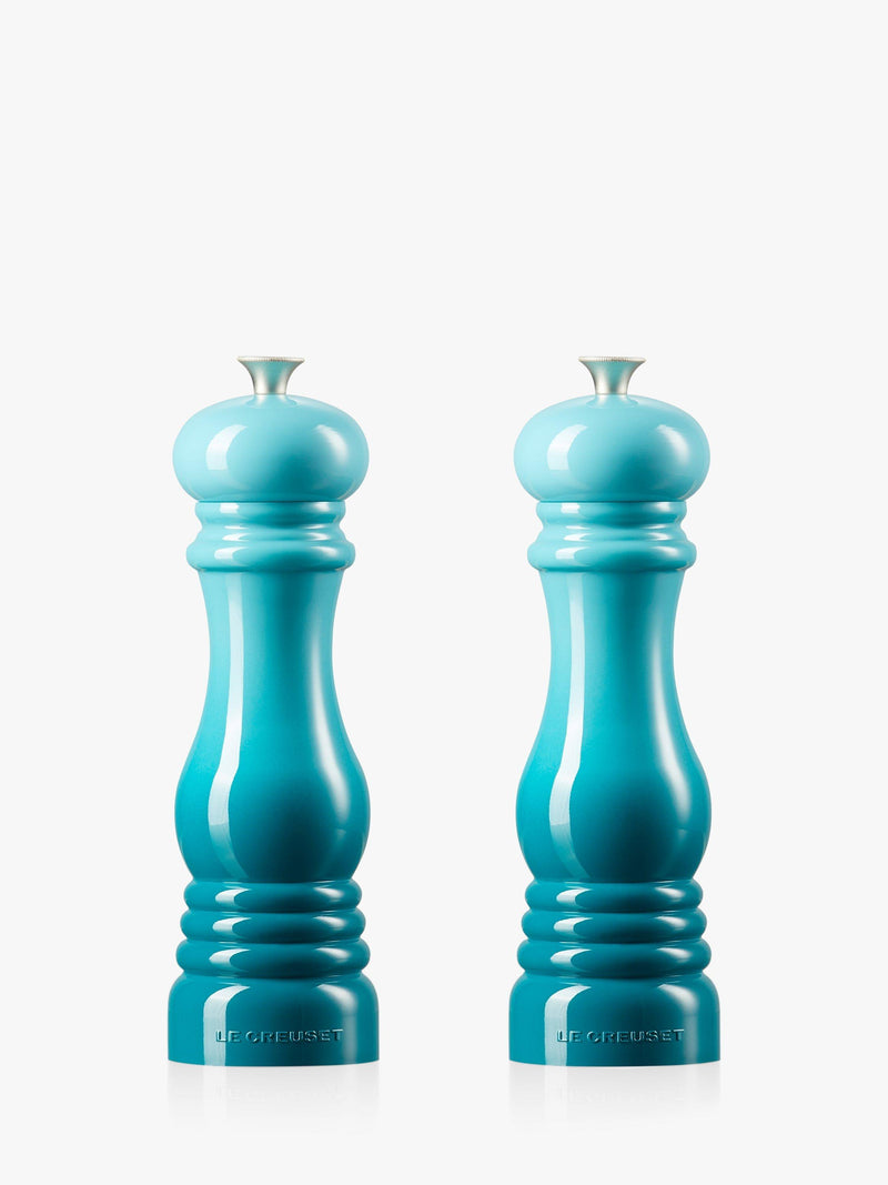 Le Creuset salt and pepper mills classic set of 2 teal (British brand)