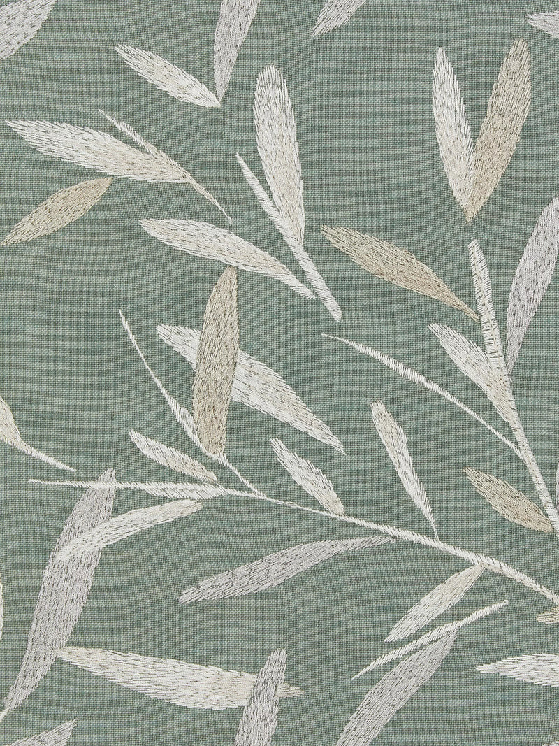 John Lewis Langley leaf embroidery curtain in Dark Duck Egg, UK version