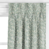John Lewis Langley leaf embroidery curtain in Dark Duck Egg, UK version