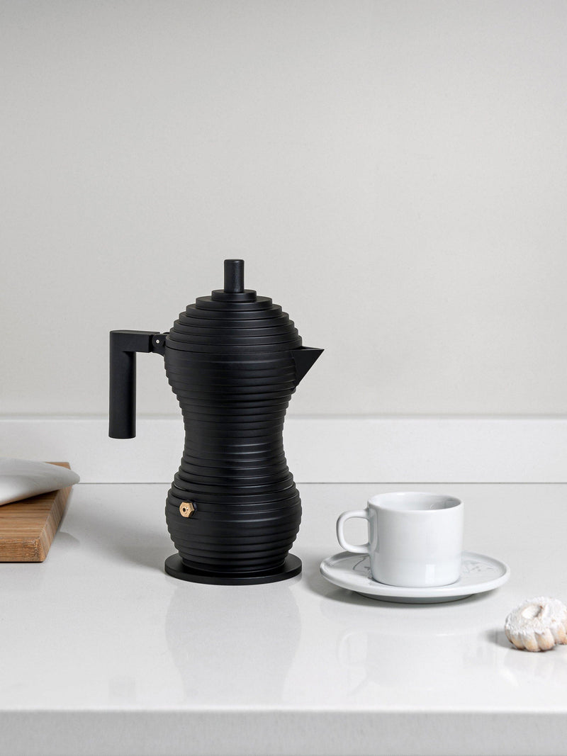 Alessi espresso coffee maker available in multiple cup sizes - British product