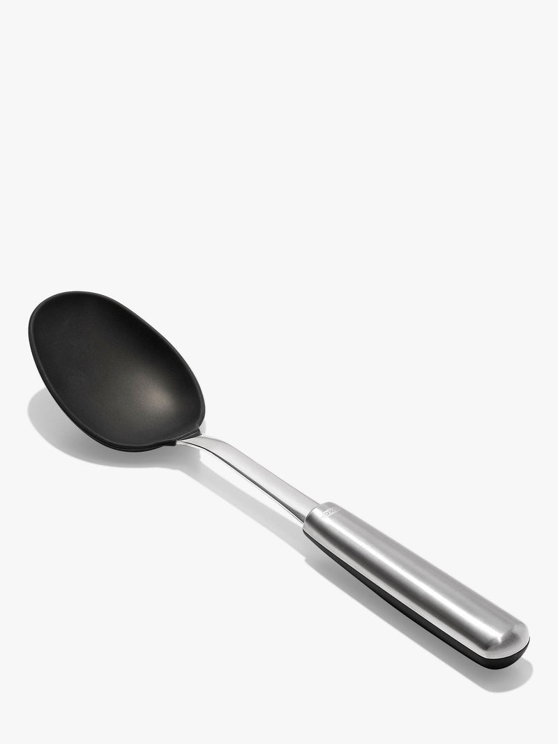 OXO stainless steel solid spoon with silicone head, imported from the UK