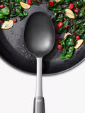 OXO stainless steel solid spoon with silicone head, imported from the UK
