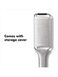 OXO etched stainless steel fine grater non-slip handle, UK version