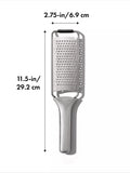 OXO etched stainless steel fine grater non-slip handle, UK version