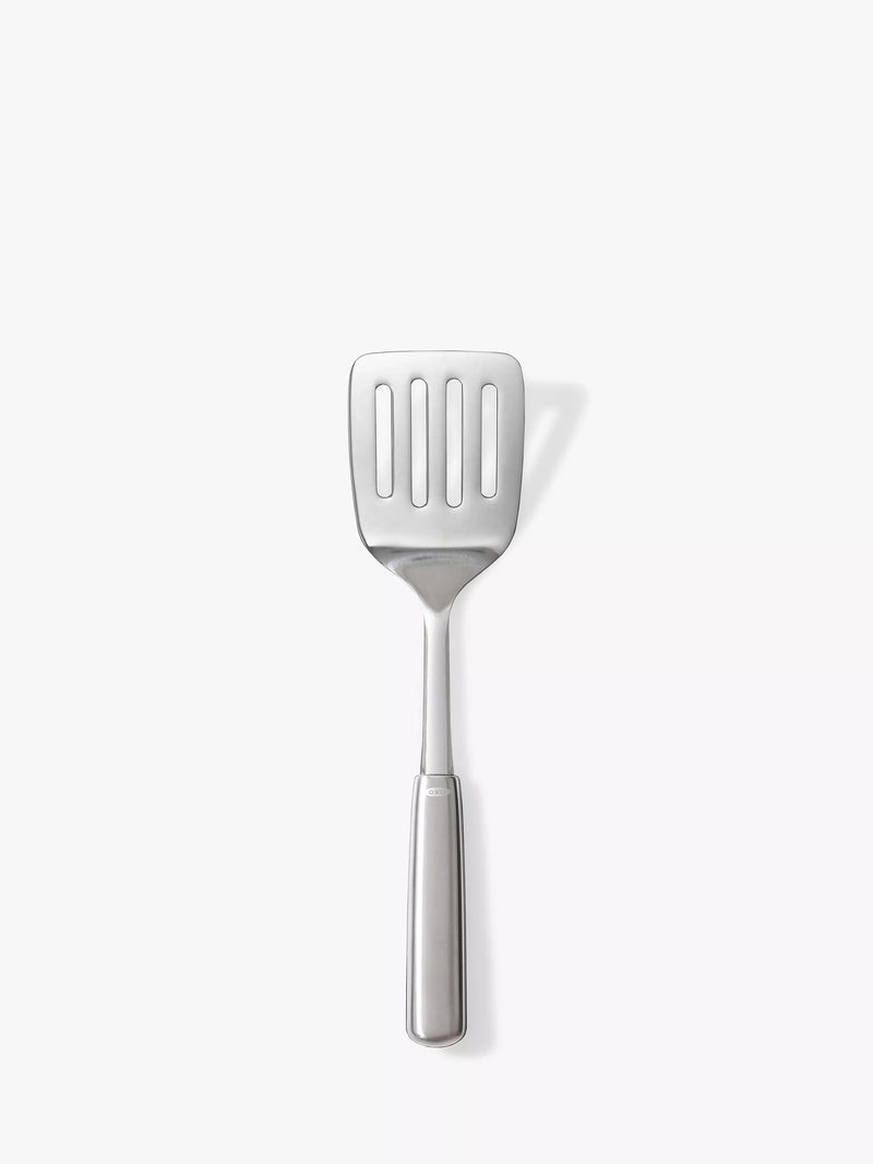 OXO stainless steel slotted cooking turner, imported from the UK