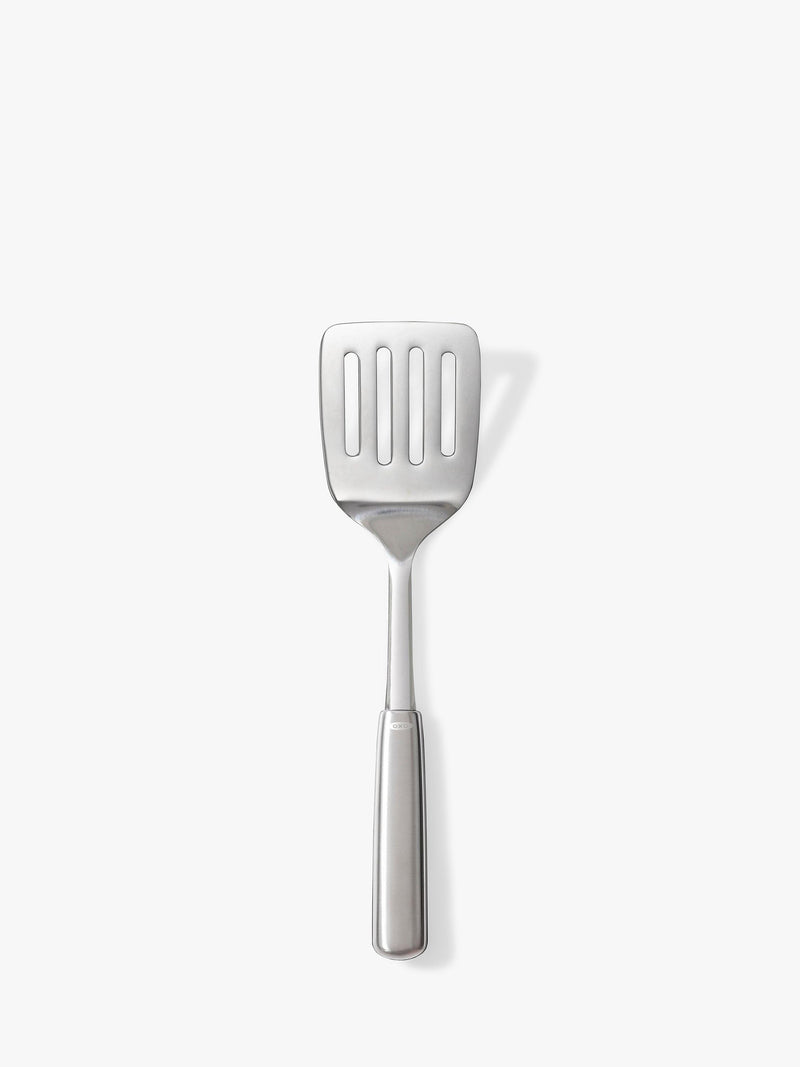 OXO stainless steel slotted cooking turner, imported from the UK