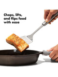 OXO stainless steel slotted cooking turner, imported from the UK