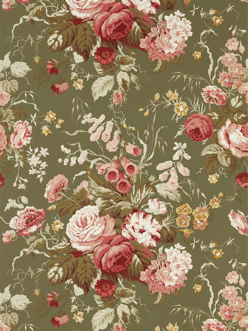 Sanderson Stapleton Park large-scale floral wallpaper (British brand)