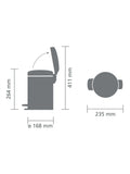 Brabantia newIcon pedal bin fingerprint proof Matt Steel 3L (British brand)