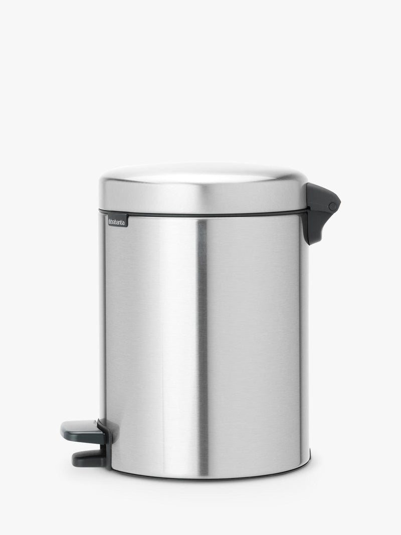 Brabantia newIcon fingerprint proof pedal bin in Matt Steel 5L - British product