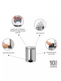 Brabantia newIcon fingerprint proof pedal bin in Matt Steel 5L - British product