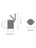 Brabantia newIcon fingerprint proof pedal bin in Matt Steel 5L - British product