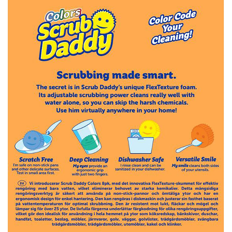 Scrub Daddy FlexTexture Scrubber 8 Pack (British brand)
