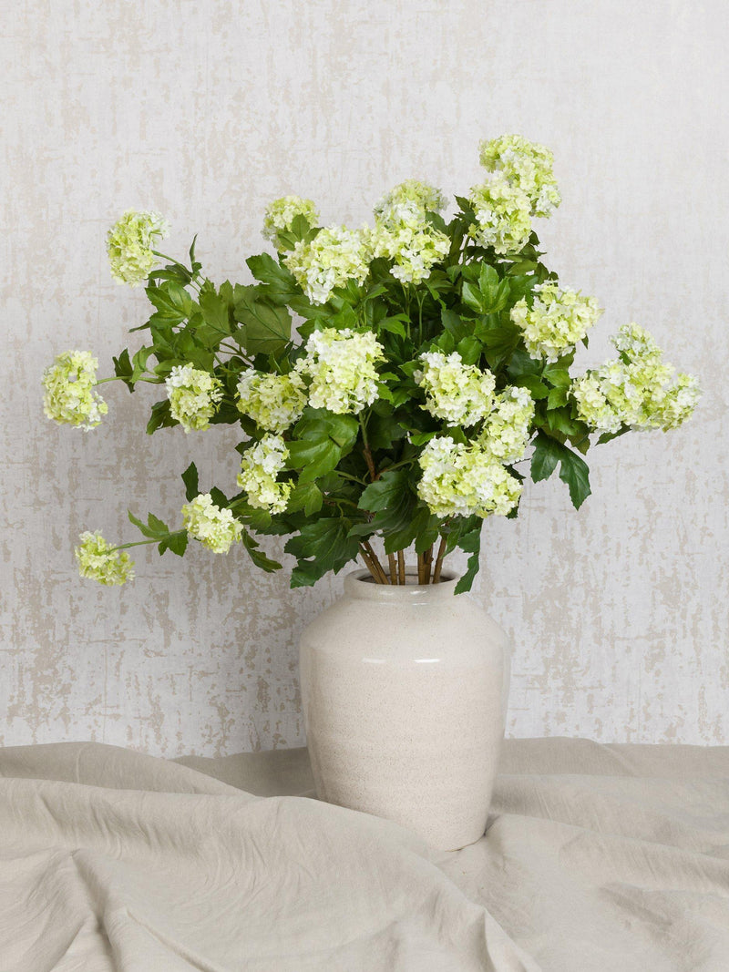 Floralsilk artificial viburnum spray cream green - British product
